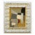 Contemporary Abstract Neutral Oil Painting in Vintage Off-White Frame For Sale