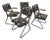 Set of 4 Vintage 1970’s Daystrom Chrome Tubular Dining Chairs With Wooden Armrests For Sale