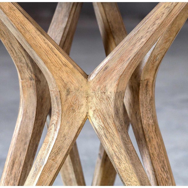 Contemporary Limestone Top X Base Table For Sale - Image 3 of 5