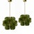 Mid-Century Modern Brass Pendant Lamp with Green Murano Glass Slabs, Italy For Sale - Image 9 of 9