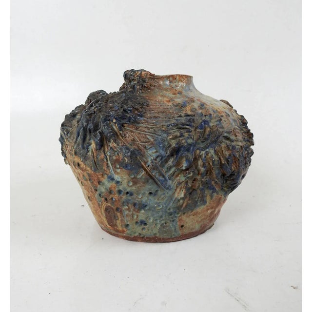 Contemporary Vintage Hand Built Studio Pottery Vase For Sale - Image 3 of 11