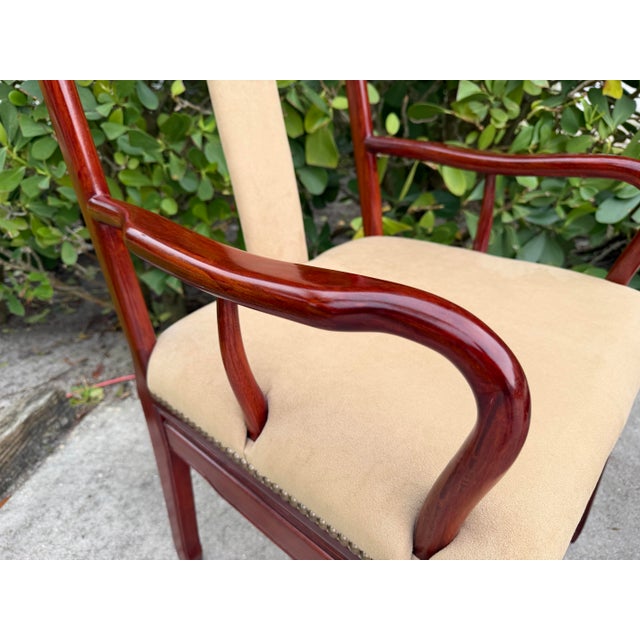 Vintage Chinese Ming Style Rosewood Official’s Hat Armchairs, Pair For Sale - Image 4 of 18