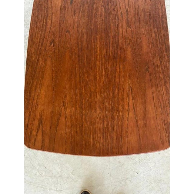 Vintage Danish Teak Coffee Table with Woven Rattan Magazine Shelf, 1960s For Sale - Image 14 of 18