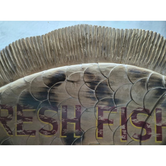 Carved Flounder Trade Sign "Fresh Fish" For Sale - Image 12 of 12