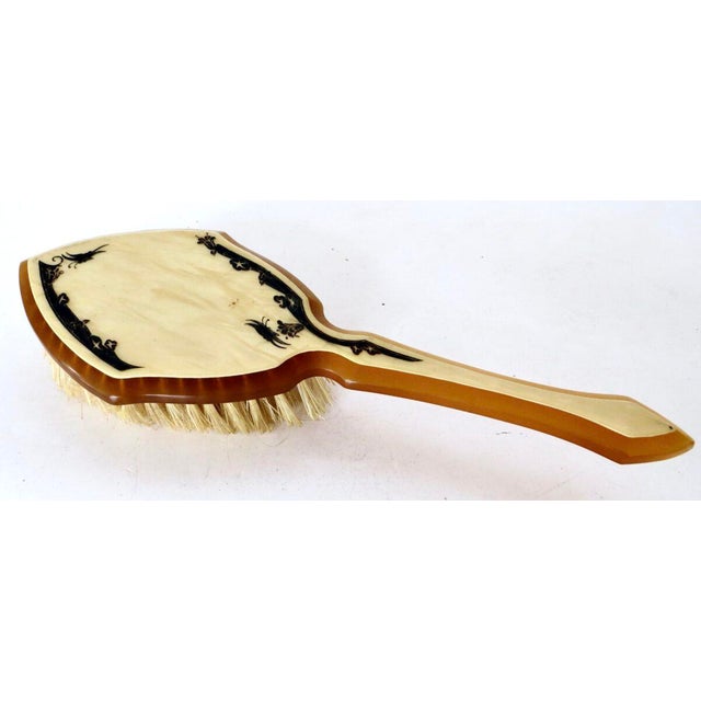 Cream Art Deco (7) Piece Celluloid Vanity "Necessaire" Grooming Set. C. 1930 For Sale - Image 8 of 17