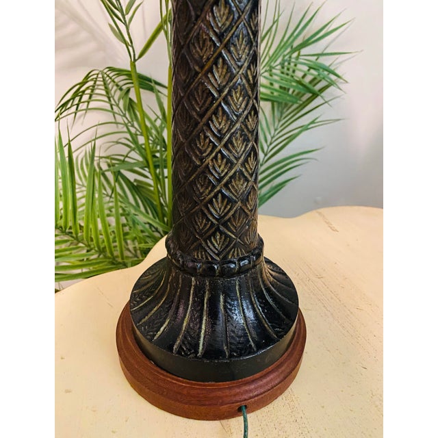 Copper Pair of Palm Tree Table Lamps in the Style of Tommaso Barbi Circa 1970s For Sale - Image 8 of 10