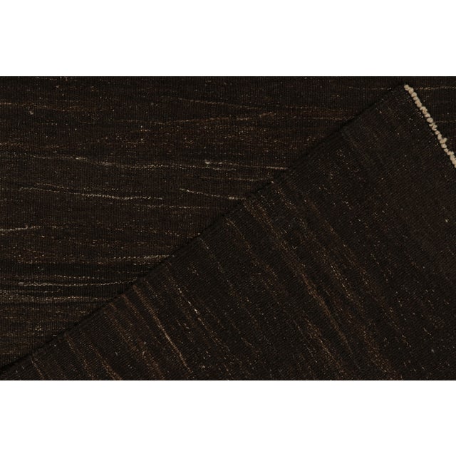 Textile Vintage Turkish Kilim in Black, Brown, White Panel Woven Style For Sale - Image 7 of 7