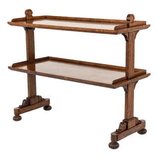 19th Century English Regency Oak Dumb Waiter For Sale