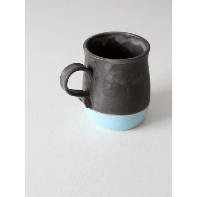 Charcoal Studio Pottery Mug For Sale - Image 8 of 11