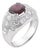 Vintage Gia 2.58 Carat Ruby Diamond 18k White Gold Cocktail Ring, Size 7.75 For Sale
