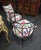 Vintage Wrought Iron Chairs with Tropical Pattern Cushions, 1970s, Set of 2 For Sale - Image 3 of 6