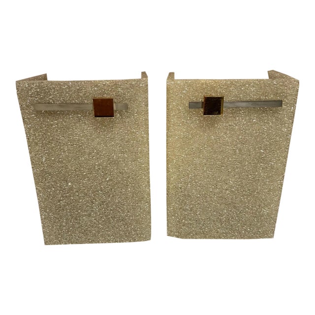 1970s Minimalist Modern Arlus Textured Wall Sconces, France - a Pair For Sale