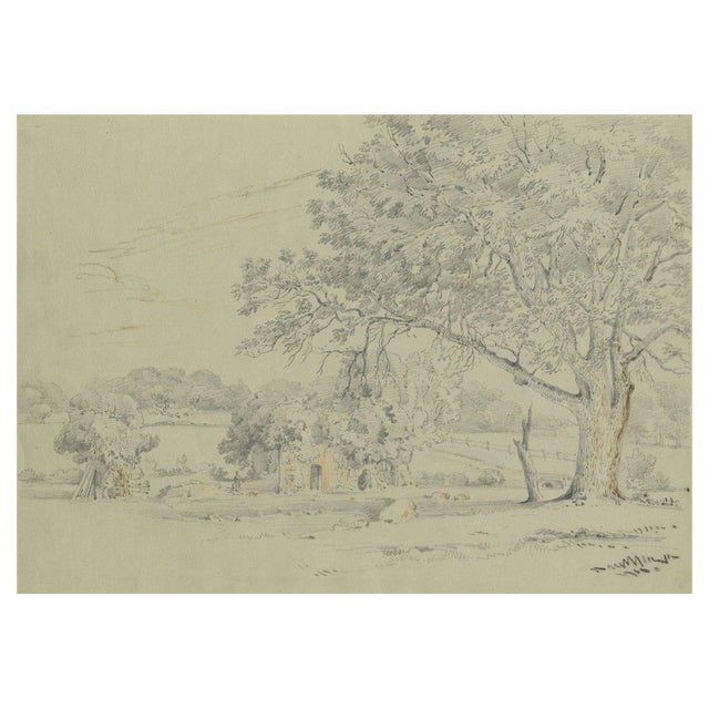 Monro, Ruins of the Old Quarr Abbey, Ryde, Isle of Wight, 1839, Graphite Drawing For Sale