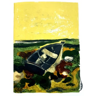 André Minaux - Abandoned Boat - Original Lithograph 1964 For Sale
