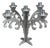 Five-Light Chrome and Metal Candlestick, 1970s For Sale