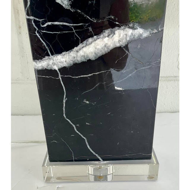 Global Views Global Views Modern Black Marble Table Lamp For Sale - Image 4 of 4