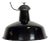 Industrial Black Enamel Factory Lamp with Cast Iron Top from Elektrosvit, 1950s For Sale
