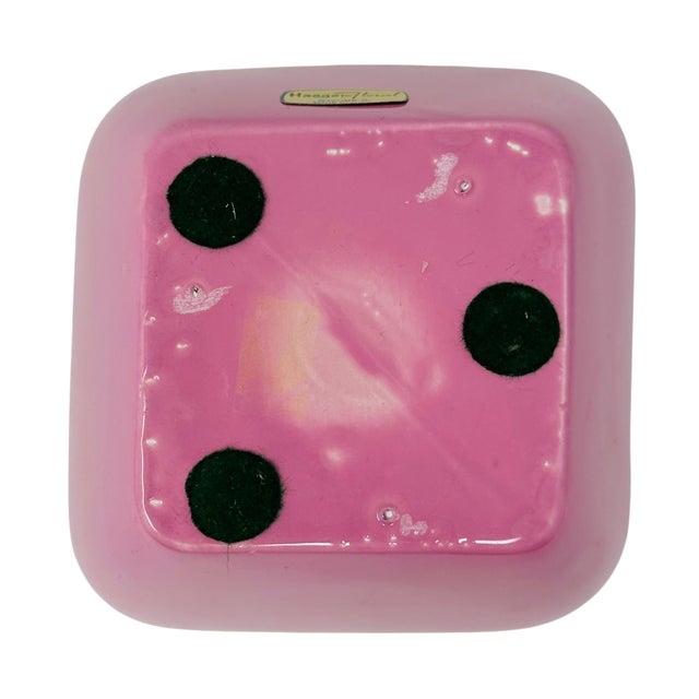 Vintage Haeger Pottery Pink Square Planter 4347 | Art Deco Postmodern Style | Glossy Fuchsia Ceramic Vase | 1980s Home Decor For Sale - Image 9 of 9
