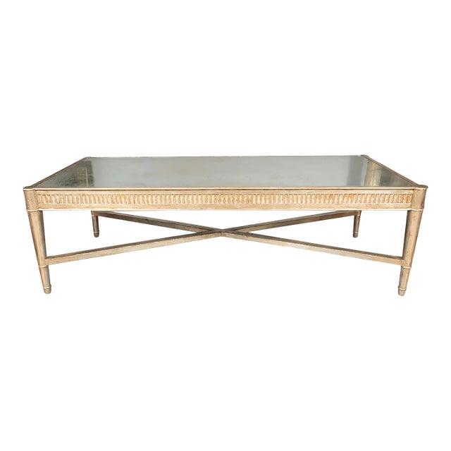Mid Century Silver Leaf Coffee Table For Sale