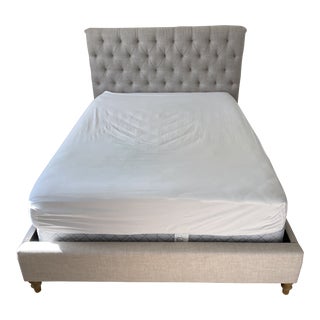 Restoration Hardware Queen Bed Chesterfield Fabric Panel For Sale