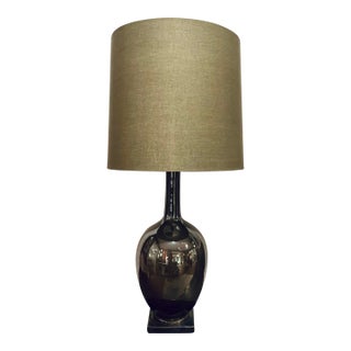 Currey & Company Green Metallic Glaze Porcelain Table Lamp For Sale