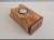 Contemporary Michael Elkan Signed Hand-Carved Curly Maple Burl Desk Clock With Hidden Compartment For Sale - Image 3 of 9
