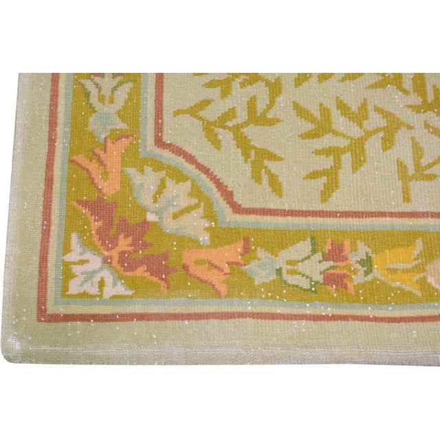 1960s Vintage Chinese Art Deco Hand Knotted Wool Rug, 4'9x4'10 For Sale - Image 5 of 5