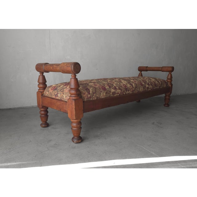 The scale of this bench is what truly makes it. Measuring almost 7ft long with the most chunky, hand turned legs. It is a...