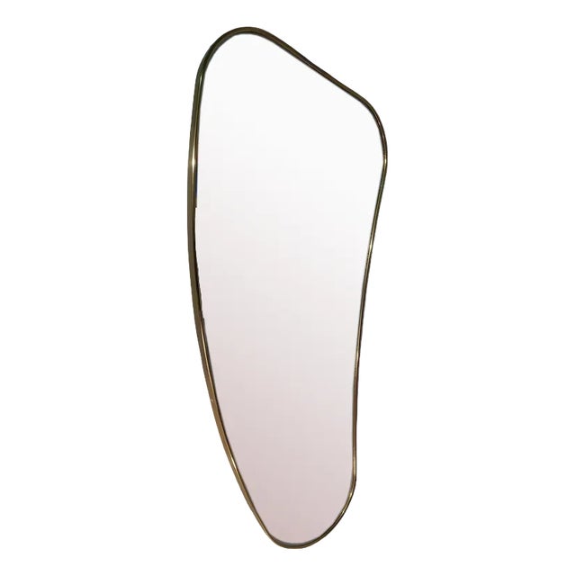 Mirror with Brass Frame in the Shape of a Banana For Sale