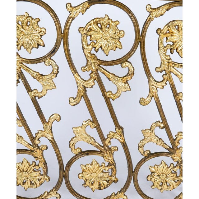 Antique Louis XIV Revival French Brass Fire Screen For Sale - Image 5 of 10