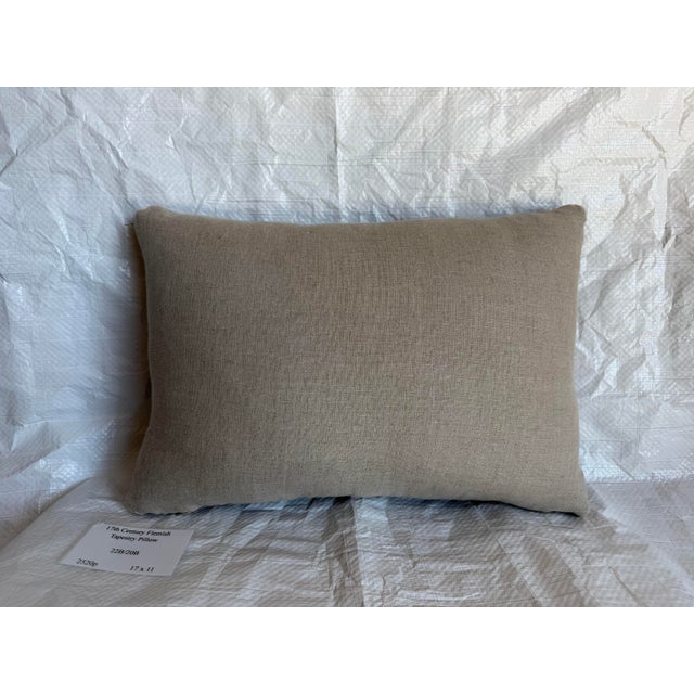 Textile 17th Century Flemish Large Floral Tapestry Pillow For Sale - Image 7 of 7