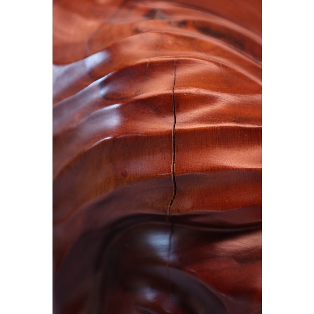 Brown Late 20th-Century Signed Hawaiian Milo Wood Sculpture Brandon Blair For Sale - Image 8 of 8