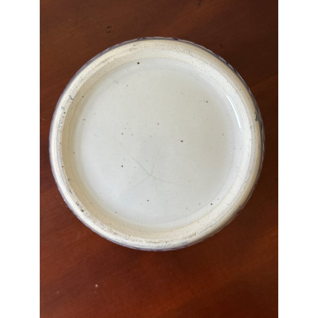 Ceramic Vintage Lidded Blue and White Double Happiness Jars— A Pair For Sale - Image 7 of 13