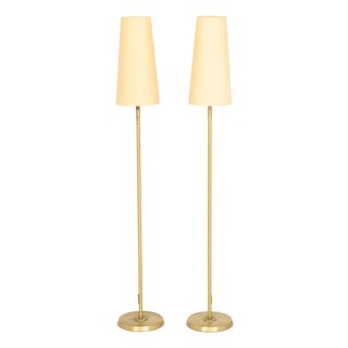 Holtkoetter Leuchten Brass Floor Lamps, Pair For Sale