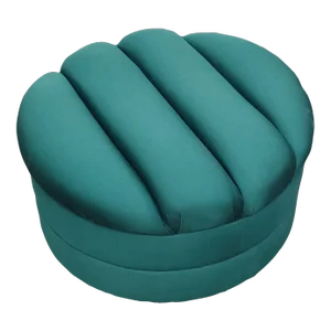 1980s Emerald Channeled Ottoman