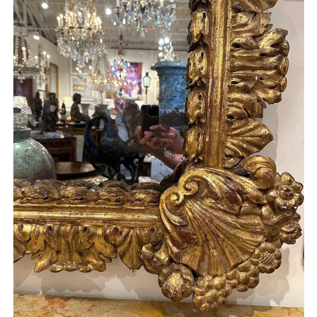 Northern Italian Gilded Square Mirror For Sale In Los Angeles - Image 6 of 7