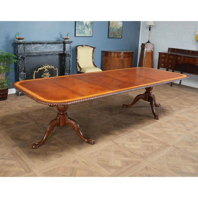 1980s Vintage Furniture South Mahogany Dining Table For Sale - Image 9 of 13