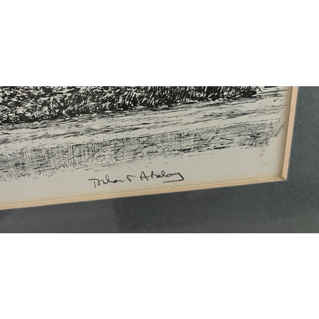 1970s 1970s Framed Prints of Virginia Woodlawn Plantation & Mount Vernon Etchings by Acclaimed Architectural Portraitist, Bulent Atalay For Sale - Image 5 of 12