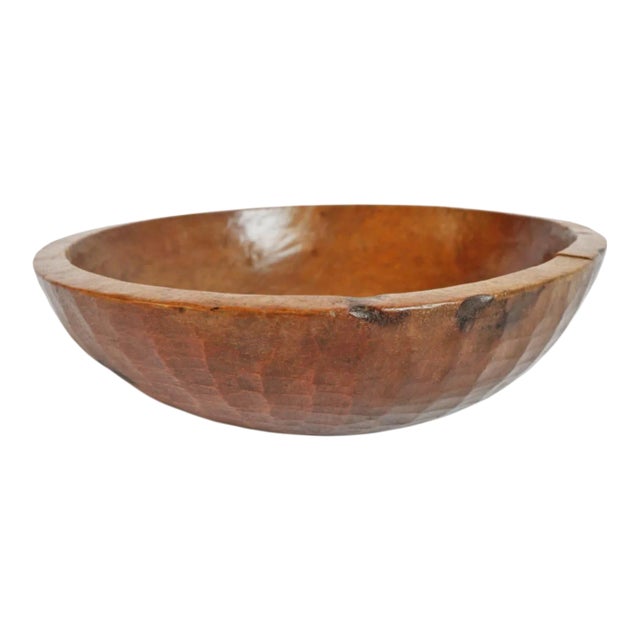 Vintage Teak Nepal Wood Bowl For Sale