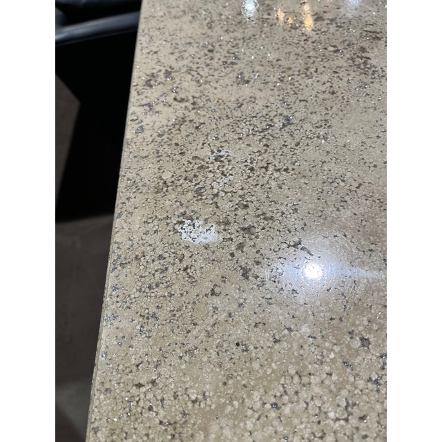 Metal Stone International "Aurora" Stone & Chrome Pub Table For Sale - Image 7 of 7