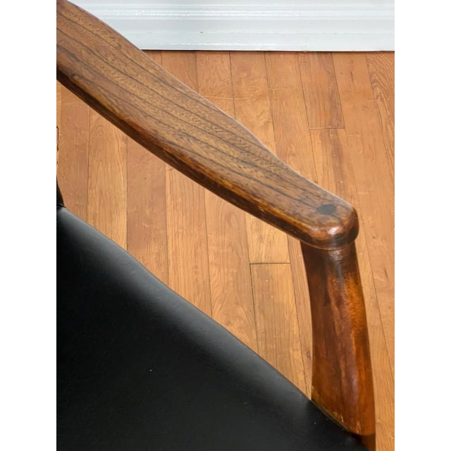 Milo Baughman Style Rocking Chair in Black Faux Leather, 1960s For Sale In Philadelphia - Image 6 of 12