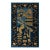 Attractive Blue Cerulean Background and Floral Border With Geometric Design Antique Chinese Peking Rug For Sale