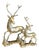 Large Deer Solid Brass Christmas Reindeer Holiday Decoration Vintage - a Pair For Sale