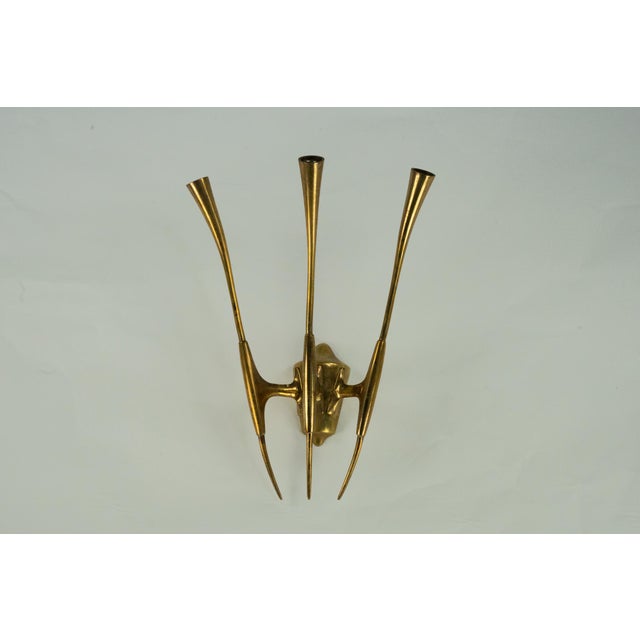 Gold Single Brass Wall Sconce by Oscar Torlasco for Lumi Milano, Italy, 1950s For Sale - Image 8 of 16