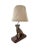 Late 20th Century Figural Golden Retriever Dog Table Lamp, Metal on Wood Base With Shade, 21.5"h For Sale In Tulsa - Image 6 of 12