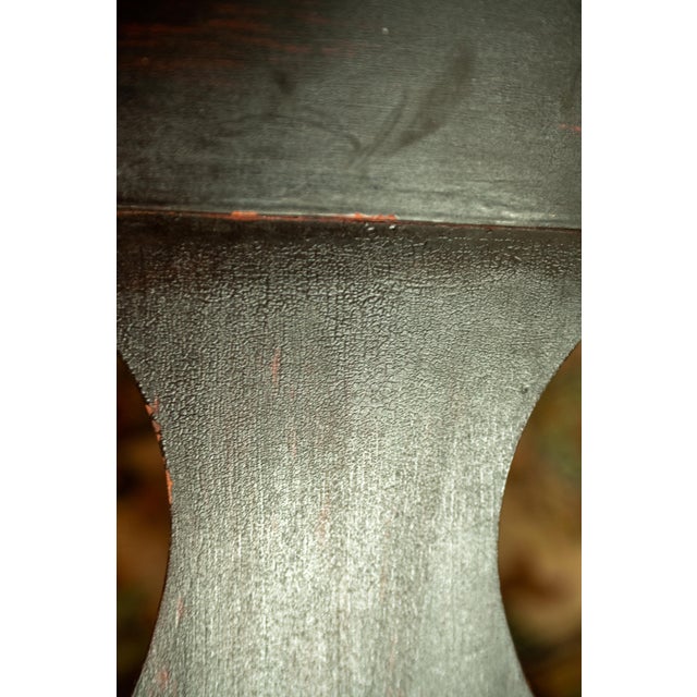 Antique Hitchcock Chair: Black & Gold Harvest Stencil Caned Seat Early American Occasional Seating For Sale - Image 9 of 9