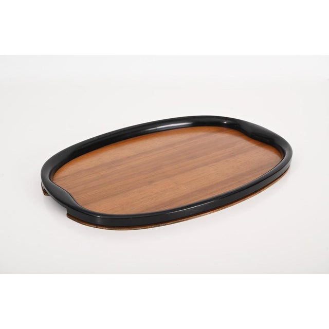 Black Art Deco Serving Trays in Ebonized Wood and Walnut, Italy, 1940s, Set of 2 For Sale - Image 8 of 18