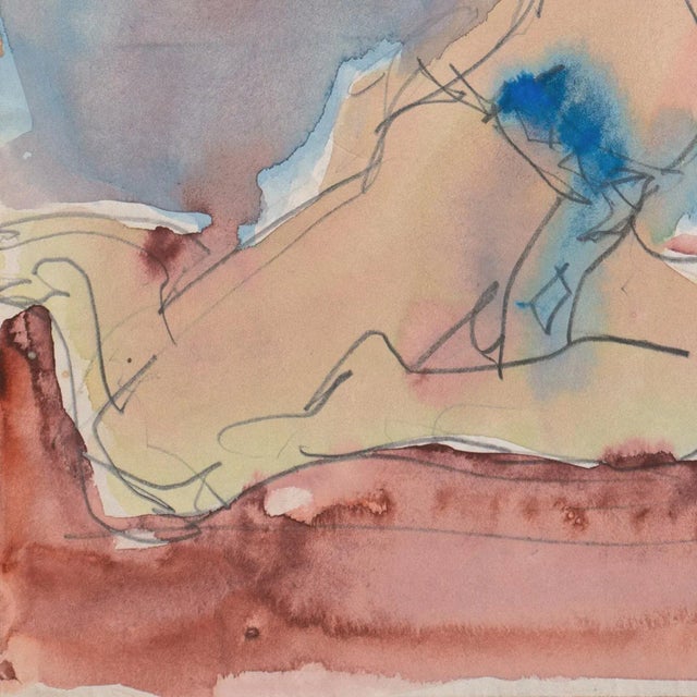 Modern 'Seated Nude, Blue Loincloth' by Victor Di Gesu, Paris, Louvre, Academie Chaumiere, San Francisco Art Association, Los Angeles County Museum of Art For Sale - Image 3 of 7