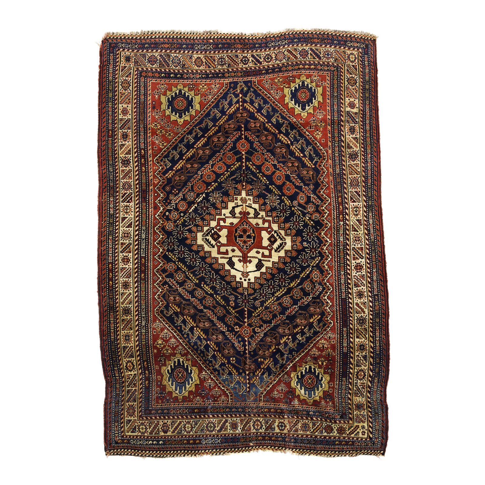 Antique Persian Qashqai Rug 4'11