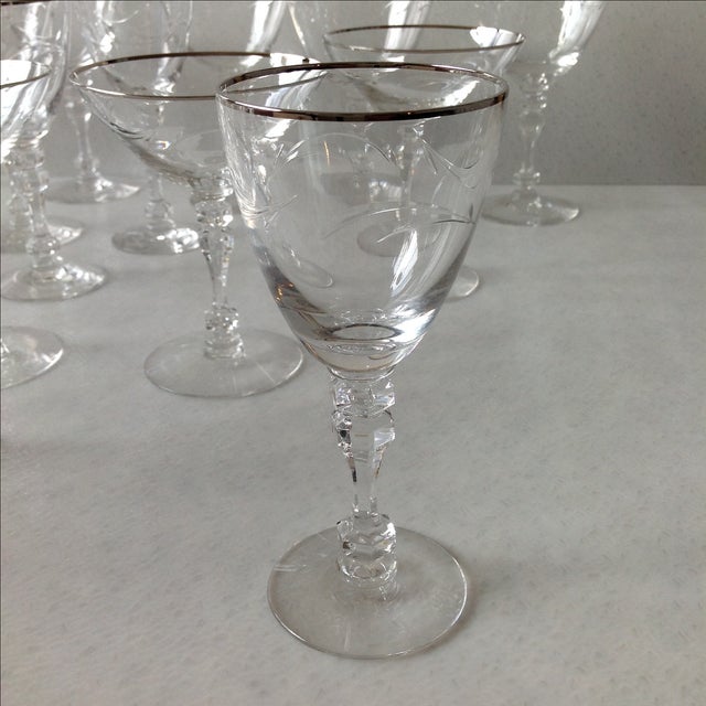 Transparent Mid-Century Cut Crystal Barware by Fostoria - Set of 26 For Sale - Image 8 of 11